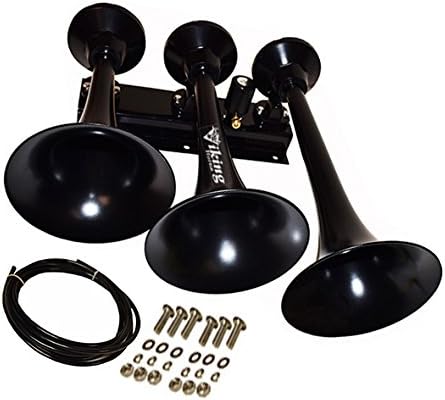 Extremely Loud 152dB. Chrome Air Horn Kit with Compressor and Air Tank
