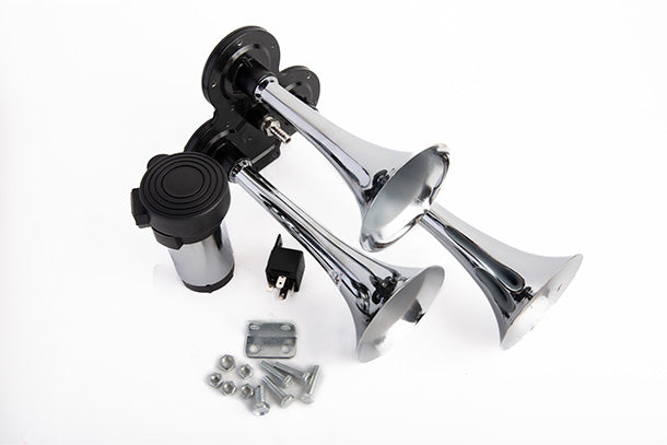 118dB. Motorcycle Dual Trumpet Air Horn and Compressor Kit