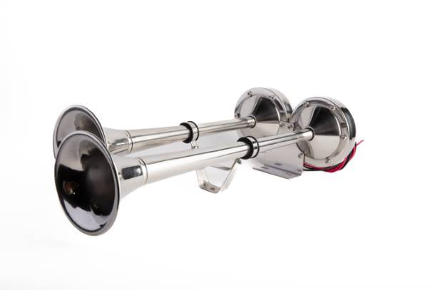  Viking Horns, Electric Dual Trumpet Marine Horn (12V), Stainless Steel (Grade 304), Universal Fit