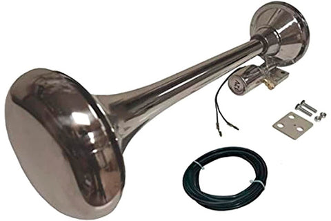 Very Loud 152 dB. Single Trumpet Truck Air Horn with Weather Protection Cover