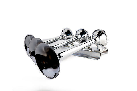 Extremely Loud 162dB. Chrome Air Horn Kit with Compressor and Air Tank