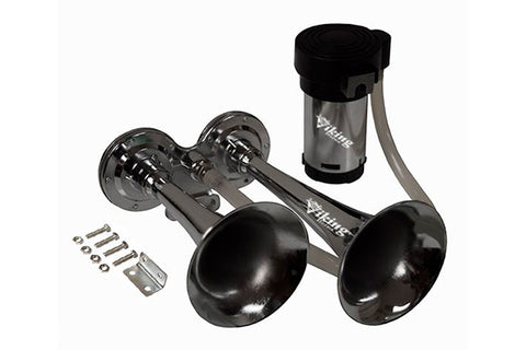 Loud 118dB. Universal Motorcycle Dual Trumpet Air Horn and Compressor Kit